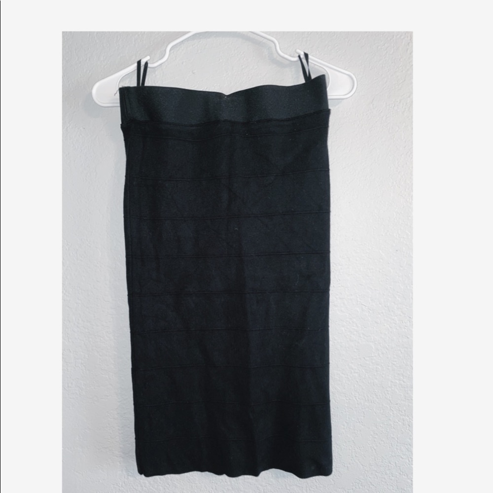 Black stretch pencil skirt